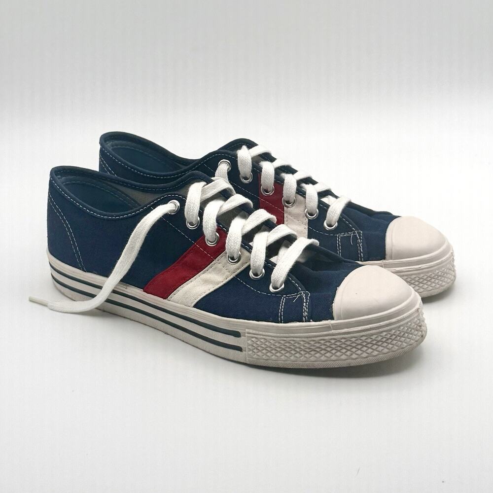 Vtg 1960s Keds 0035 Blue Canvas Low Top Sneakers Track Court Made USA Men's 9.5